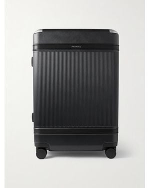 Paravel Aviator Grand Vegan Leather-Trimmed Recycled-Hardshell Suitcase - Black