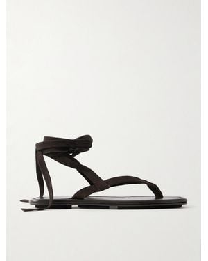 St. Agni Suede Sandals - White