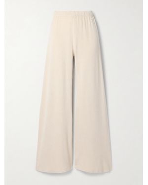 Suzie Kondi Zephyra Cotton-Blend Terry Flared Track Pants - Natural