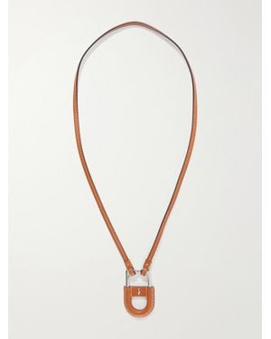 Jacques Marie Mage Bolin Embellished Leather And Metal Cord Necklace - White