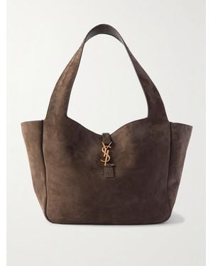 Saint Laurent Le 5 À 7 Bea Tote Aus Veloursleder - Braun