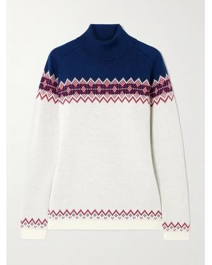 FALKE Jacquard-Knit Wool-Blend Turtleneck Sweater - Blue