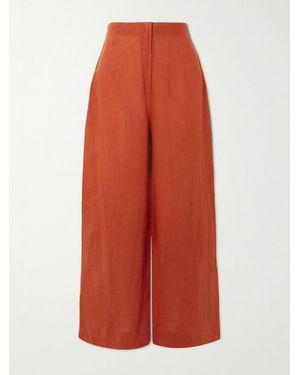 ANDRES OTALORA Poesia Wide-Leg Linen Trousers - Orange