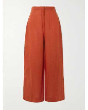 ANDRES OTALORA Poesia Wide-Leg Linen Trousers - Orange