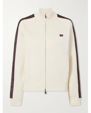 Wales Bonner Tide Logo-Embroidered Knitted Jacket - Natural
