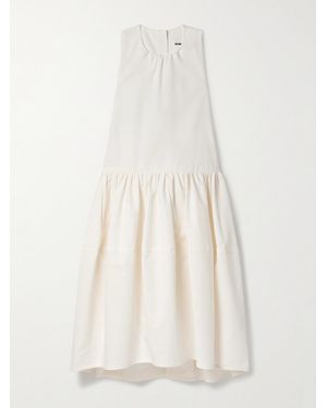 ワンピース Jil Sander Orange Cotton Blend Dress Jil Sander Cotton Blend Dress in Orange | Lyst