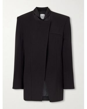 Esse Studios Portia Satin-Trimmed Crepe Blazer - Black