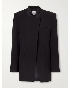 Esse Studios Portia Satin-Trimmed Crepe Blazer - Black