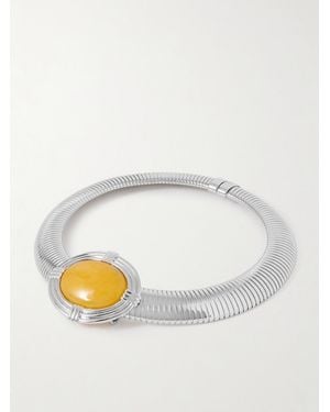 Julietta Collier En Plaqué Rhodium Et Citrine Hera - Métallisé