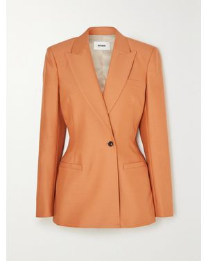 Interior The Fontaine Wool And Silk-Blend Blazer - Orange