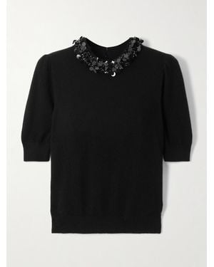 Ulla Johnson Liv Embellished Cashmere Sweater - Black