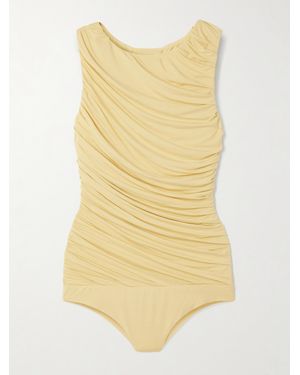 Abadia Ora Body Aus Gerafftem Stretch-Bambus-Jersey - Gelb
