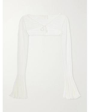 Danielle Frankel Lulu Tulle-Chiffon Bolero - White