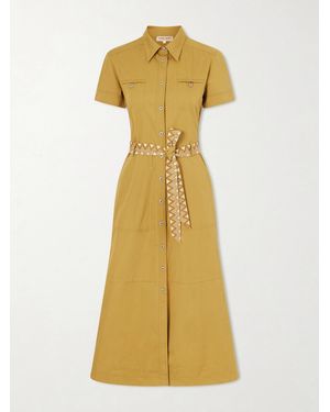 Emporio Sirenuse Giselle Belted Cotton Midi Dress - Yellow