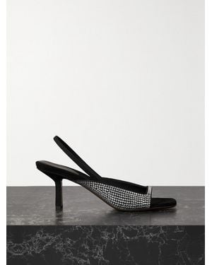 Neous Kamui Crystal-Embellished Leather Slingback Sandals - Black