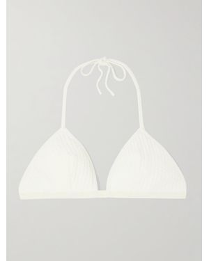 Eres The Vogue Extra Neckholder-Bikini-Oberteil Aus Jacquard Mit Ripsbandbesätzen - Weiß