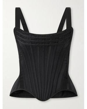 Wiederhoeft Recycled-Satin Bustier Top - Black