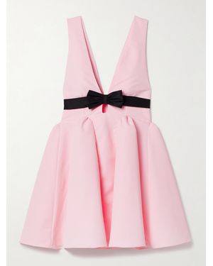 Kika Vargas Charlize Bow-Embellished Woven Mini Dress - Pink