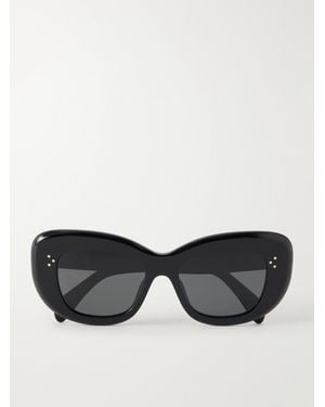 Celine Diane Round-Frame Acetate Sunglasses - Black