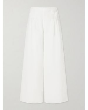 SIR. Beatrice Pintucked Cotton Wide-Leg Pants - White