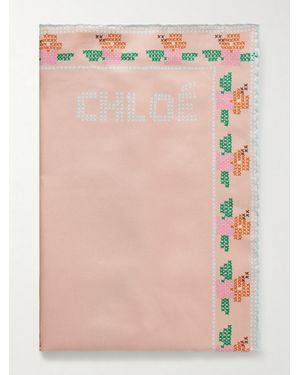Chloé Printed Silk Scarf - Pink