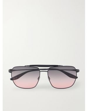 Barton Perreira Bhanot Aviator-Style Titanium Sunglasses - Black