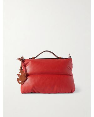 Moncler Genius 1 Jw Anderson Quilted Padded Shell And Leather Tote - Red