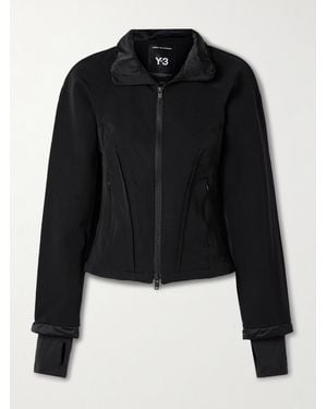 adidas Originals Y-3 Satin-Trimmed Twill Track Jacket - Black