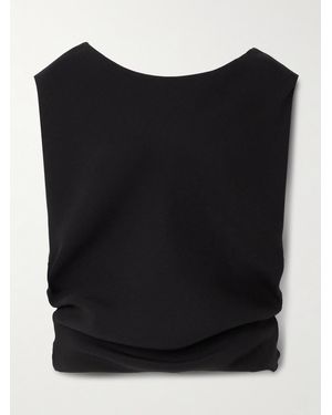 Loro Piana Cristyn Gathered Silk Crepe De Chine Top - Black