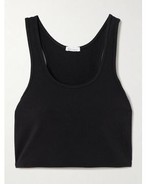 Skin Base Stretch-Organic Cotton Sports Bra - Black