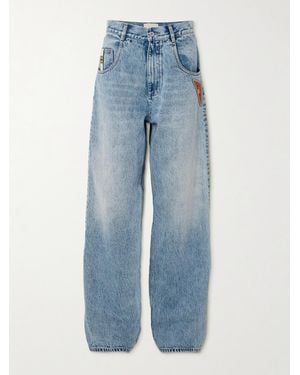 ALÉMAIS Jean Droit Taille Haute À Appliqués Jackpot - Bleu