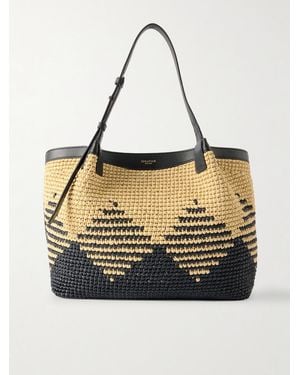 Serapian Secret Leather-Trimmed Woven Raffia Tote - Natural