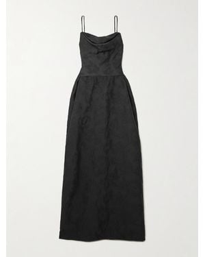 Emilia Wickstead Kiril Draped Jacquard Gown - Black