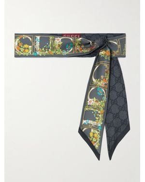 Gucci Printed Silk-Twill Scarf - Green