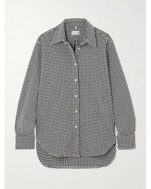 Hunza G Gingham Seersucker Shirt - Grey