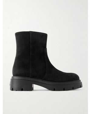 Stuart Weitzman Hudson Lite Ankle Boots Aus Veloursleder - Schwarz