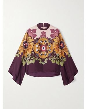 La DoubleJ Make An Exit Printed Silk-Twill Blouse - Multicolor