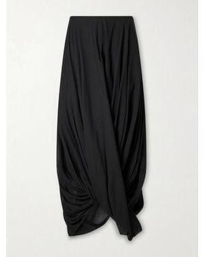 TOTEME Cocoon Draped Lyocell And Organic Cotton-Blend Maxi Skirt - Black