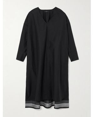 JOSEPH Dalamo Midikleid Aus Einer Baumwollmischung Mit Stickereien - Schwarz