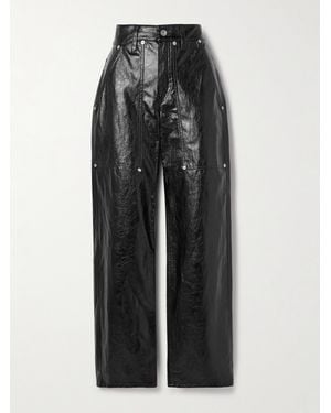 Isabel Marant Ariete Hose Mit Geradem Bein Aus Kunstleder - Schwarz