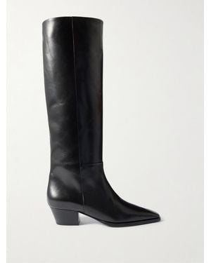Aeyde Medea Leather Knee Boots - Black