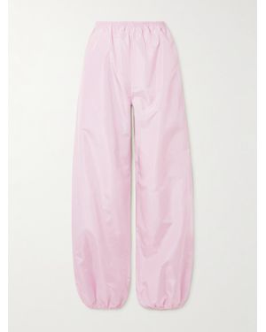 Alaïa Silk-Taffeta Tapered Track Pants - Pink