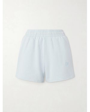 Anine Bing Kam Embroidered Cotton-Jersey Shorts - White