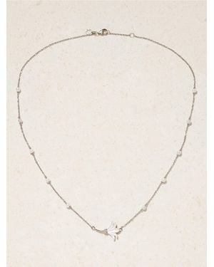 L'Atelier Nawbar Psychedeliah Kette Aus 18 Karat Weißgold Mit Diamanten Und Perlmutt - Natur
