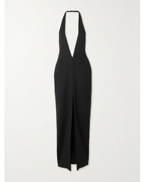 Monot Open-Back Crepe Halterneck Maxi Dress - Black