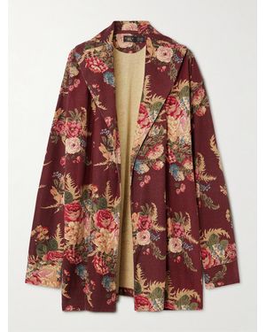 RRL Maeve Floral-Print Linen And Cotton-Blend Cardigan - Red