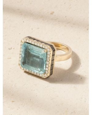 Ileana Makri Atlantis 18-Karat, Aquamarine, Blackened And Diamond Ring - Blau