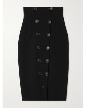 Alaïa Wool-Blend Pencil Skirt - Black