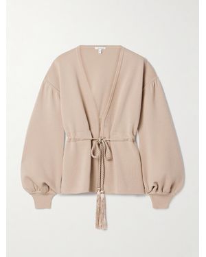 Max Mara Tiberio Cardigan Aus Wolle Mit Bindegürtel - Natur