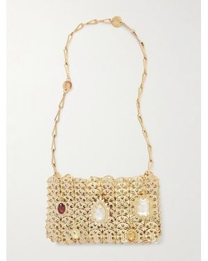 Rabanne Schultertasche Aus Metall-Mesh Mit Kristallen - Natur